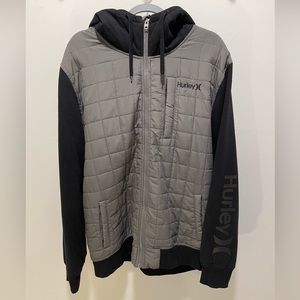 Men’s Hurley Hooded Jacket Gray and Black XL